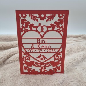 Personalisierte Hochzeitskarte mit Namen, personalisierbar mit Namen und Datum, Glückwünsche zur Hochzeit, für Braut und Bräutigam