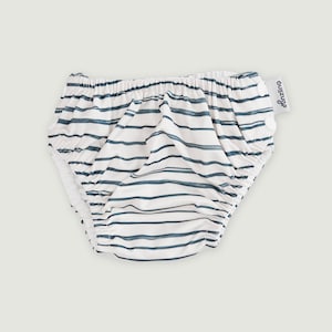 Schwimmwindel Baby | Navy stripes | nachhaltig und wiederverwendbar| Schwimmwindel mit Druckknöpfen | Größen für Säuglinge, Babys, Kleinkind