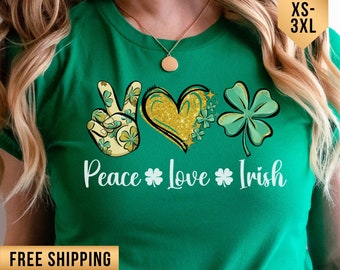 Camisa del día de San Patricio. Camiseta irlandesa del día de San Patricio. Camiseta irlandesa de la suerte con trébol de cuatro hojas y trébol. Traje de camisa del día de San Paddys/regalos.