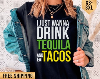 Tacos and Tequila Shirt, Cinco De Mayo Shirt, Tacos & Tequila Lovers Gift, Mexico Vacation Travel t-shirt gift, Funny Food tee, Taco Shirt