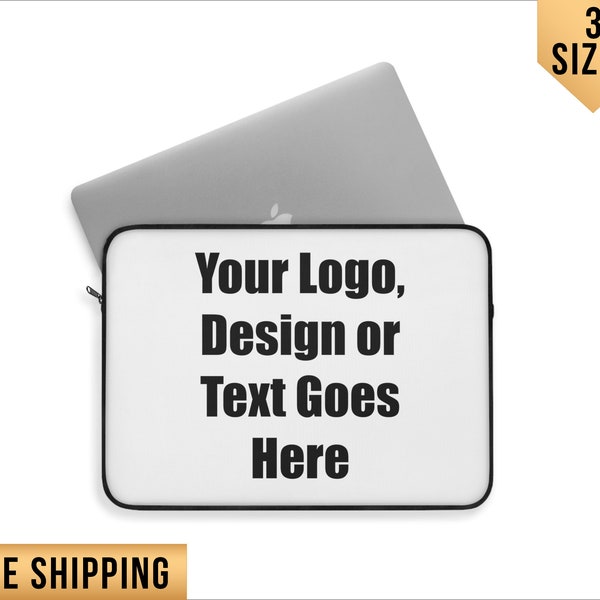 Personalized Laptop Sleeve Branded computer cover. Print your logo, text or photo. Custom Promotional Laptop case for clients. 12'' 13" 15"