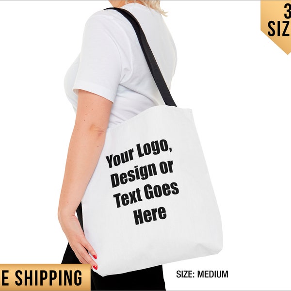 Personalized Tote bags Custom Promotional Gift Bag for customers / clients. Branded Tote Print your logo, text/photo. AOP All over print bag
