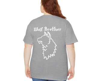 Casual Book Tee, "Wolf Brother" - Back, Wolf Design, Cool Book Shirt