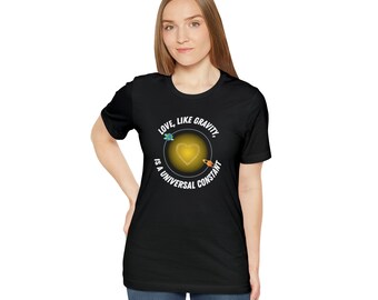 Love and Gravity tshirt, adult clothing tee, short sleeve shirt