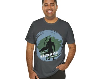 Heroes and Villains Male Shirt - Unknown Author quote text custom design short sleeve