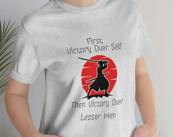 Victory Shirt - Miyamoto Musashi cita texto diseño personalizado manga corta