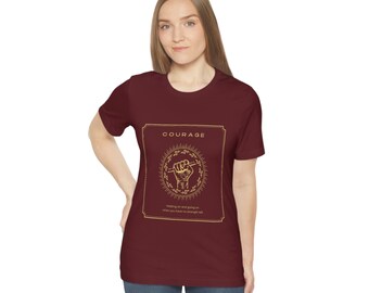 Courage Shirt - Theodore Roosevelt quote text custom design short sleeve