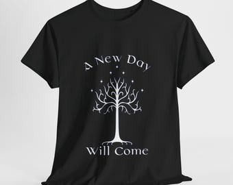 Camiseta de libro casual, "Vendrá un nuevo día", camiseta librería, camisa de la naturaleza