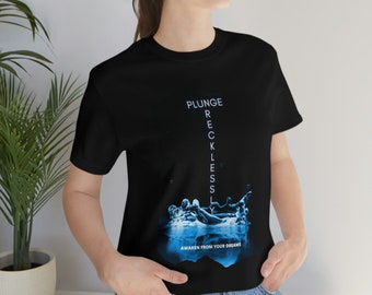 Camisa de inmersión imprudente - Yamamoto Tsunetomo cita texto diseño personalizado manga corta