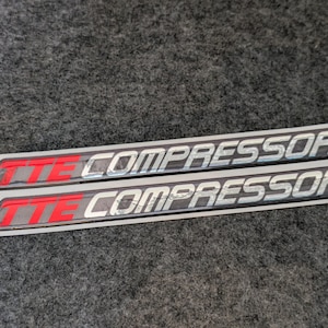 2x TTE Compressor Gel Sticker/Label/Badge (160x15mm) Toyota Corolla, Lexus **READ DESCRIPTION**