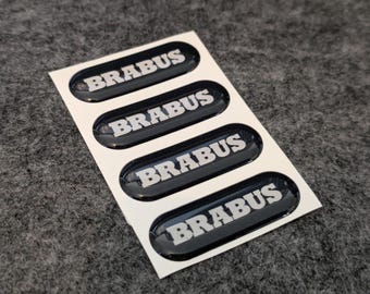 4x Brabus Gel Sticker/Label/Badge (35x12mm) Smart, Mercedes, Brabus **READ DESCRIPTION**