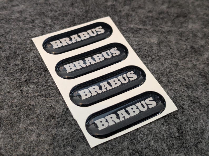 4x Brabus Gel Sticker/label/badge (35x12mm) Smart, Mercedes, Brabus ...
