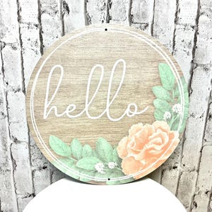 Hello Sign, Wreath Attachment, 12”, MD1014