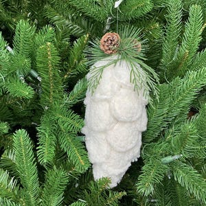 Cream Sweater Pinecone ornament, 11”