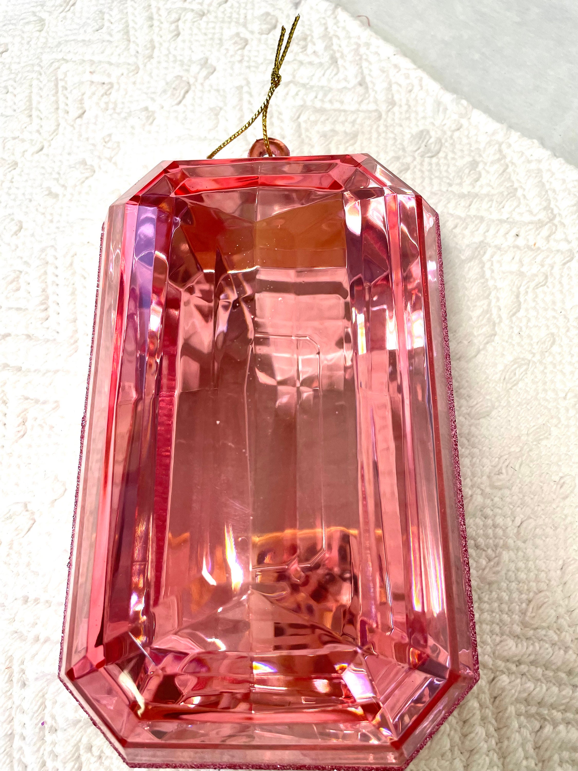 8 Inch Pink Jewel Pink Rectangular Jewel Med Pink Jewel - Etsy