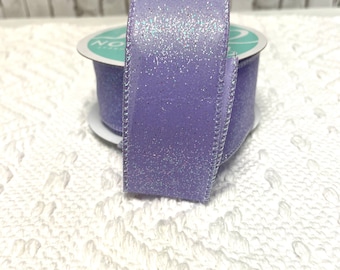 Lavender Glitter Wired Ribbon: Iridescent Sparkle, Spring Summer Decor