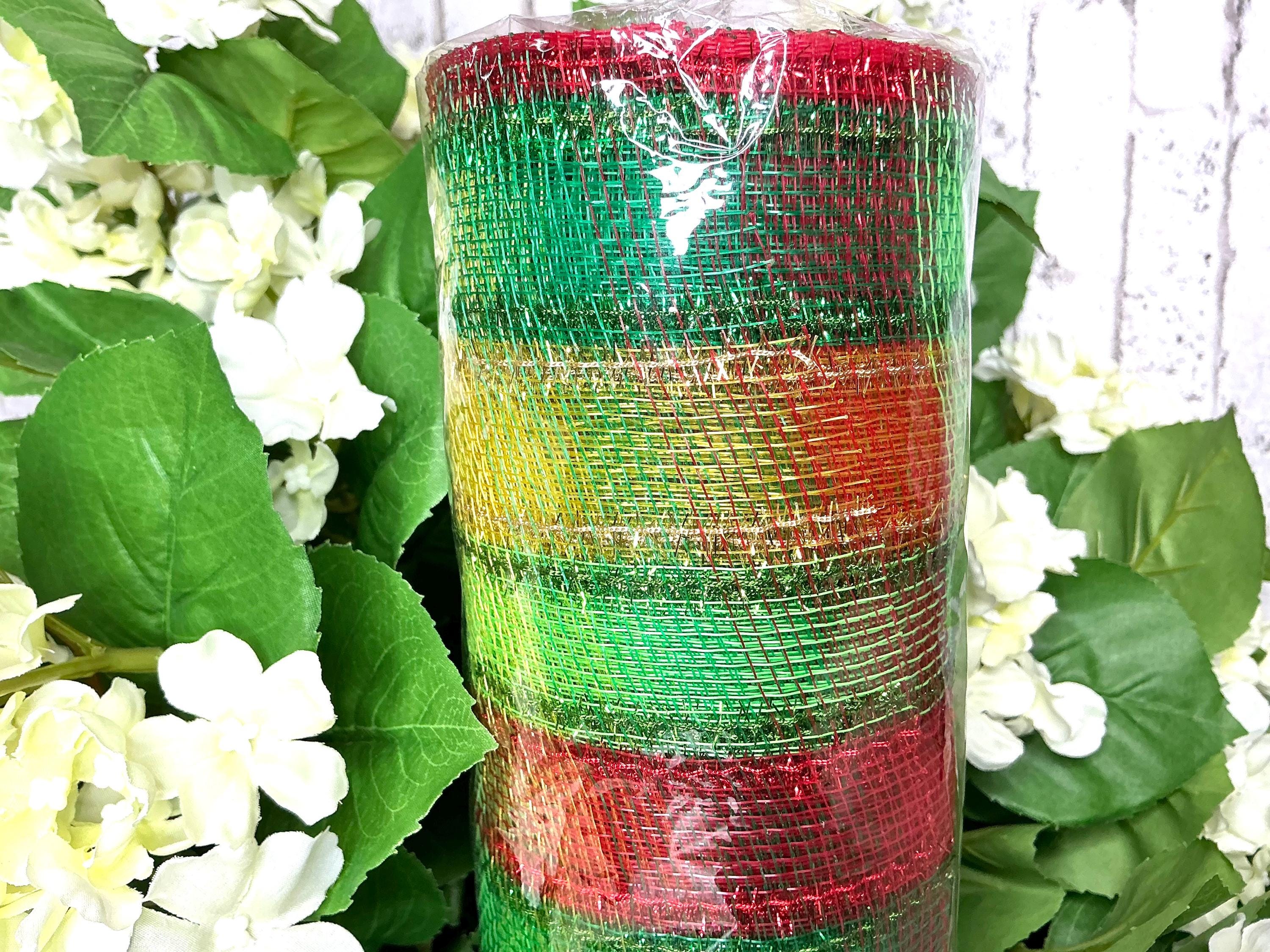 Red/green/gold Mesh, 10”x10yd - Etsy