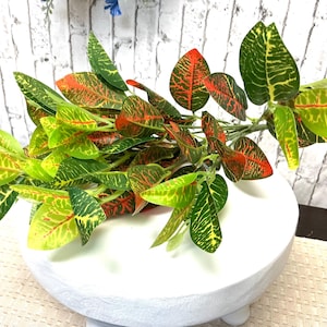 Artificial Croton Bush, 14”, UV Protective, MTF23282
