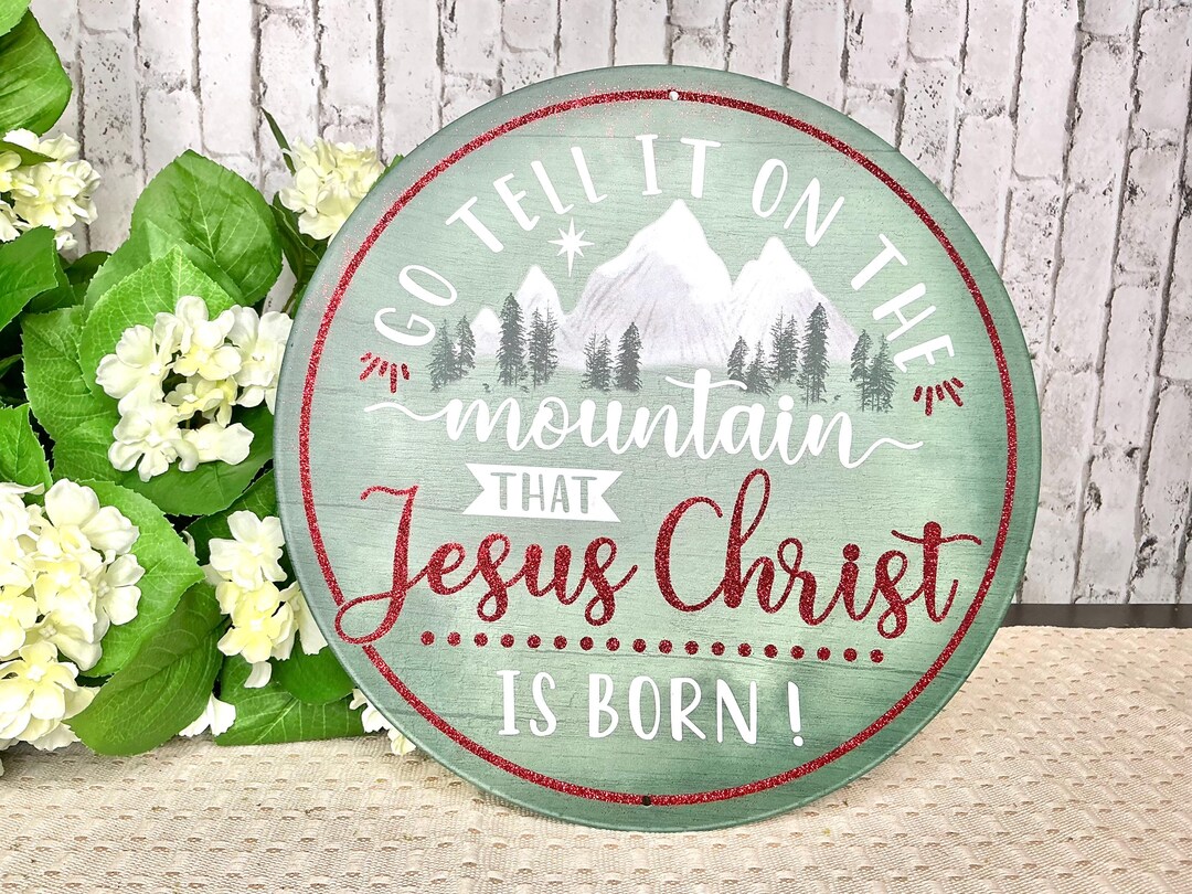 Jesus Is Born Lettering Jesus Christ is Born Metal Sign, 12” Dia - Etsy