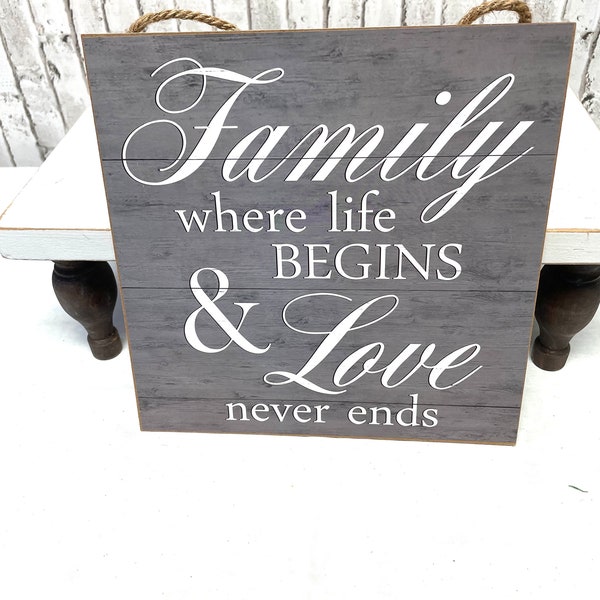 family wreath sign, AP8354, wreath sign, everyday wreath sign