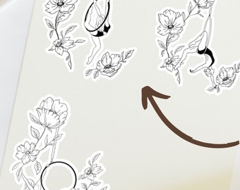 Aerial Hoop Sticker Sheet With 4 Stickers Hoop Aerialist Vinyl Sticker Set Of 4 Aerial Hoop Dance Stickers Aerial Lyra Dance Stickers Gift