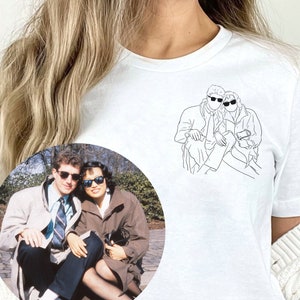 Outline Photo Couple Tshirt Custom Portrait From Photo Couple Shirt Line Art Photo Couples Tshirt Custom Photo Couples Shirt Personalized Bild 1