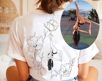 Pole Dance Custom Photo Tshirt Pole Dance Personalization Pole Dance Photo Shirt Custom Pole Dance Photo Gift Outline Photo TShirt PoleDance