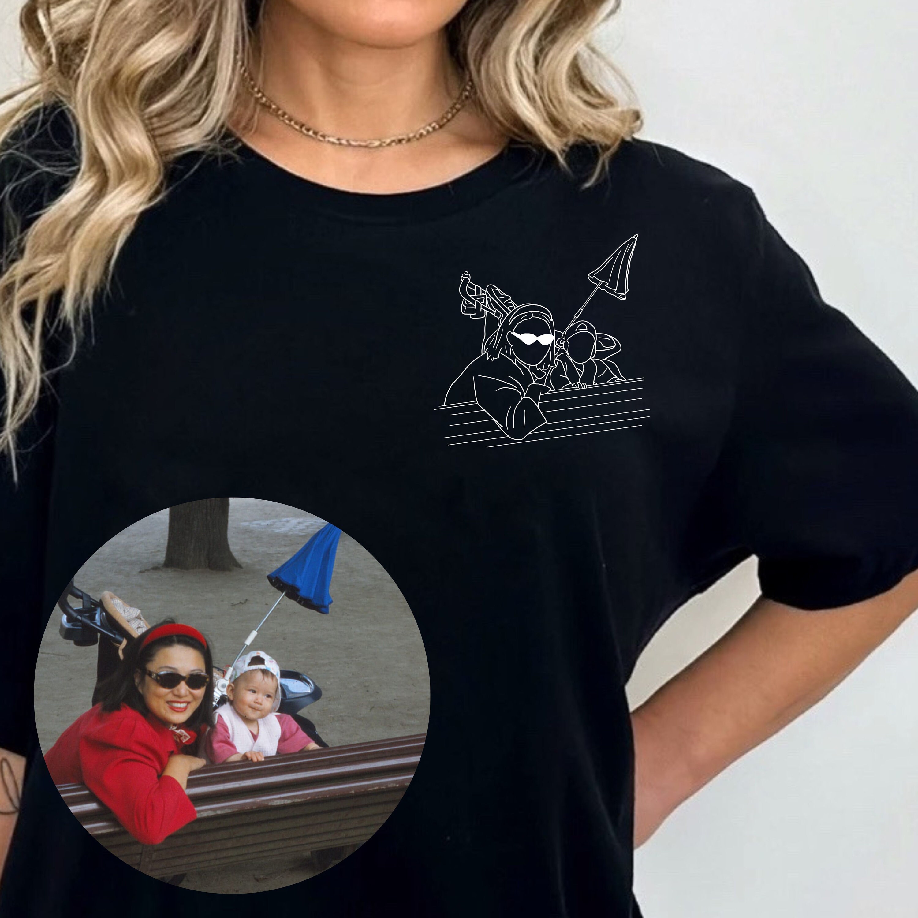Camiseta con Foto Personalizada, Cara Personalizada, Arte en Línea, Regalo Personalizado