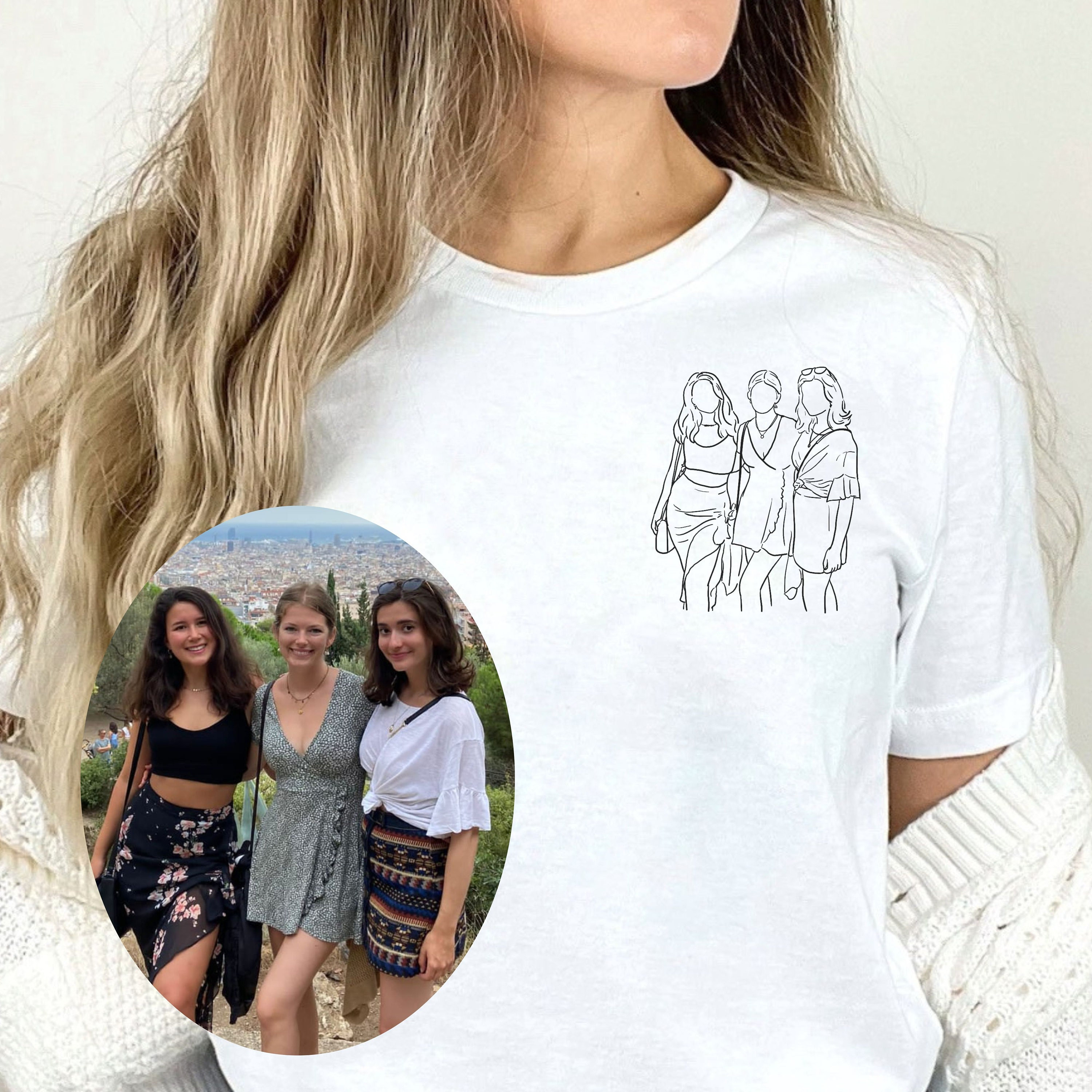 Camiseta con Foto Personalizada, Cara Personalizada, Arte en Línea, Regalo Personalizado