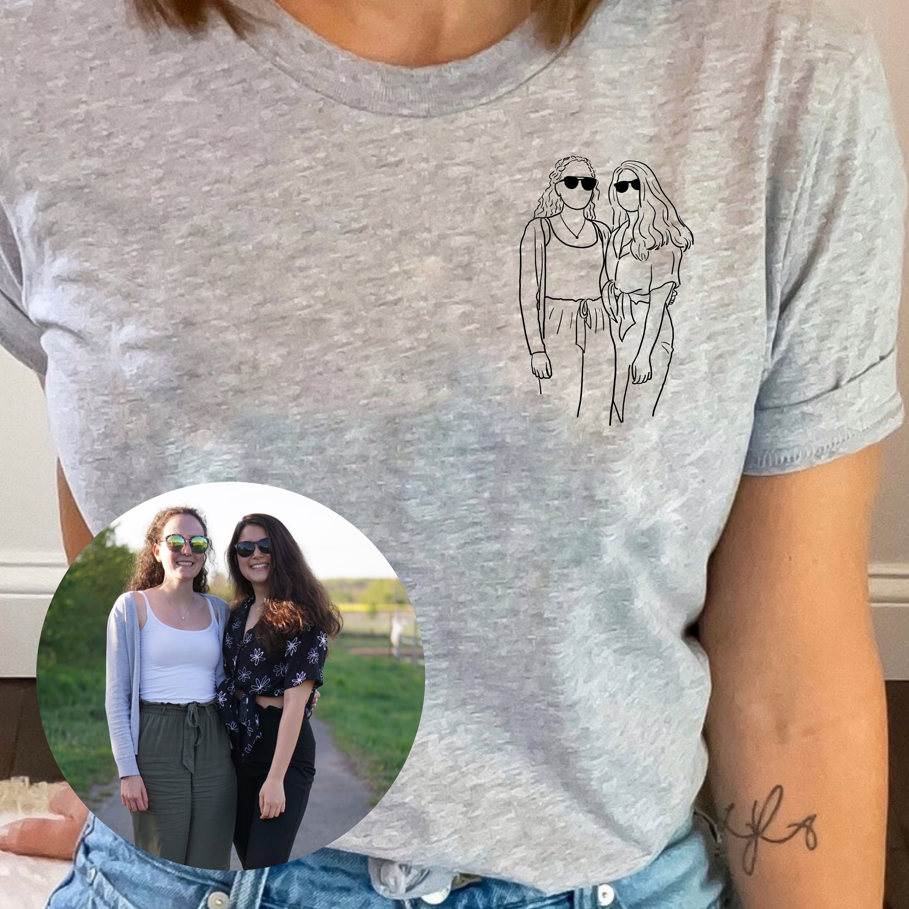 Camiseta con Foto Personalizada, Cara Personalizada, Arte en Línea, Regalo Personalizado