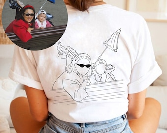 Custom Kids Tshirt Family Tshirt For Family Portrait From Photo TShirt Photo Outline Tshirt Custom Photo TShirt Personalized Family Tshirts