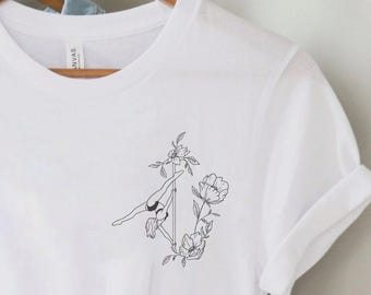 Floral Pole Dancer T-Shirt - Cute Pole Dancing Gift