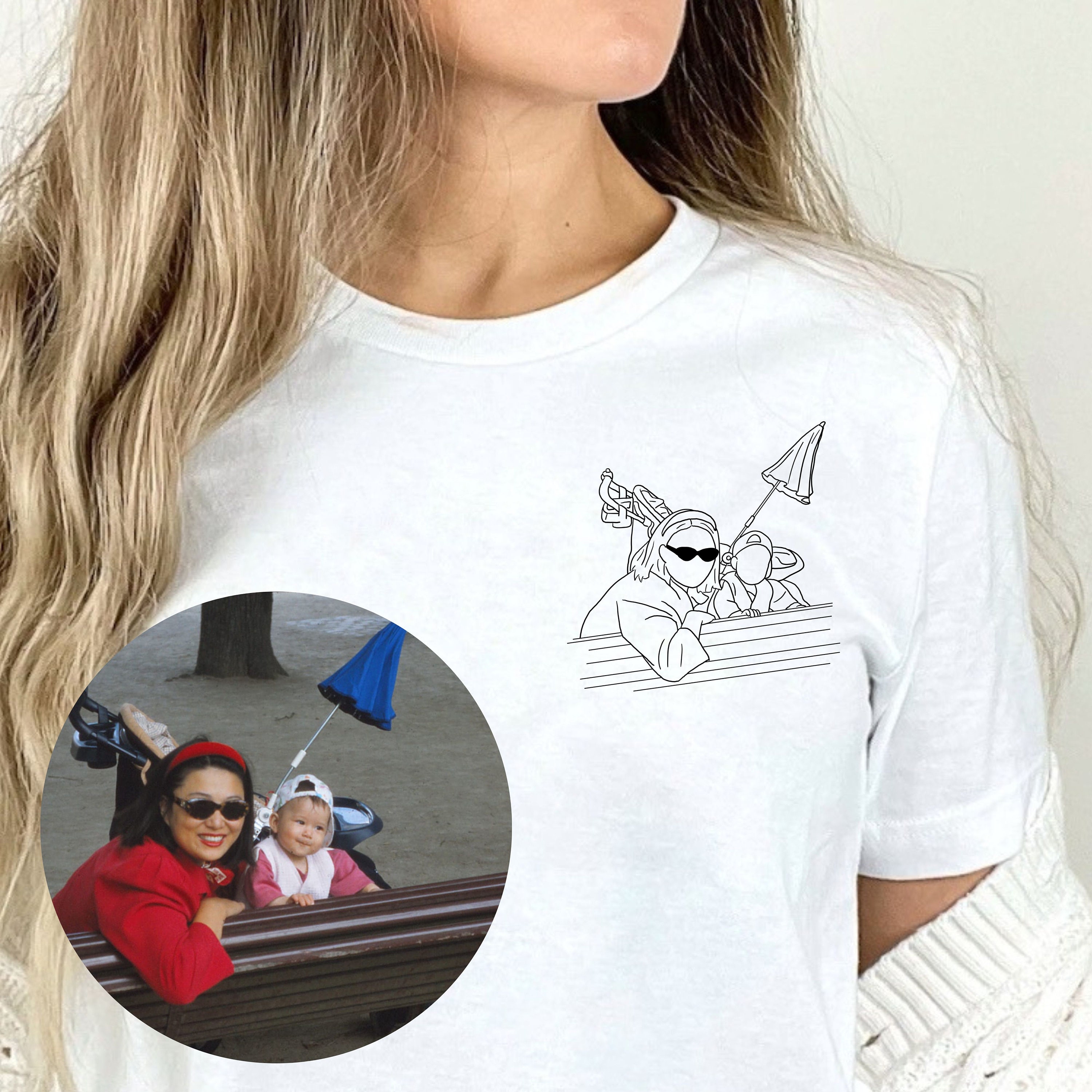 Camiseta con Foto Personalizada, Cara Personalizada, Arte en Línea, Regalo Personalizado