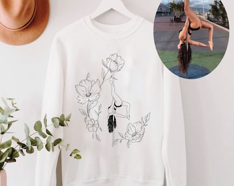 Pole Dance Custom Photo Sweater Pole Dance Personalization Pole Dance Photo Sweater Custom Pole Dance Gift Outline Photo Pole Dance Jumper