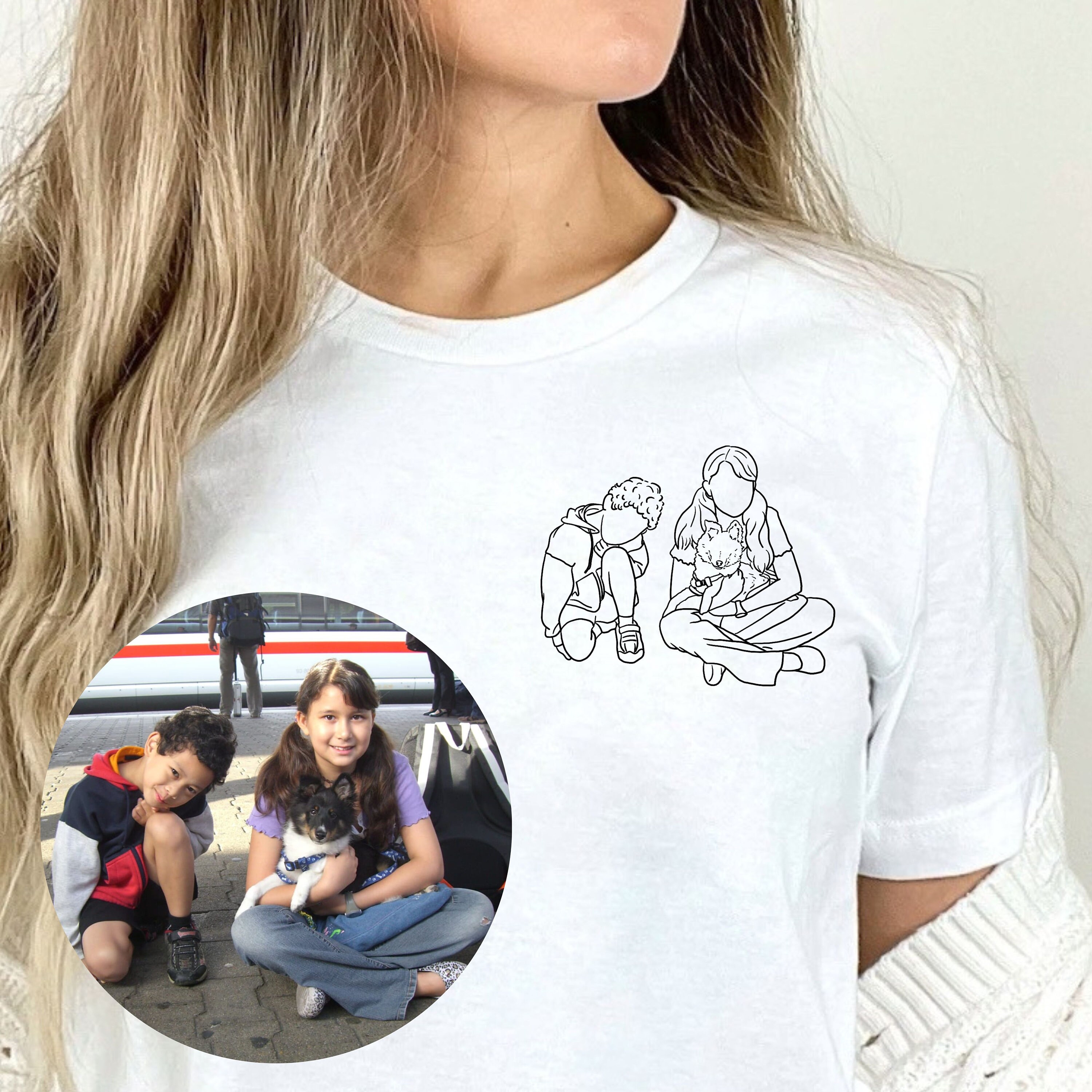 Camiseta con Foto Personalizada, Cara Personalizada, Arte en Línea, Regalo Personalizado