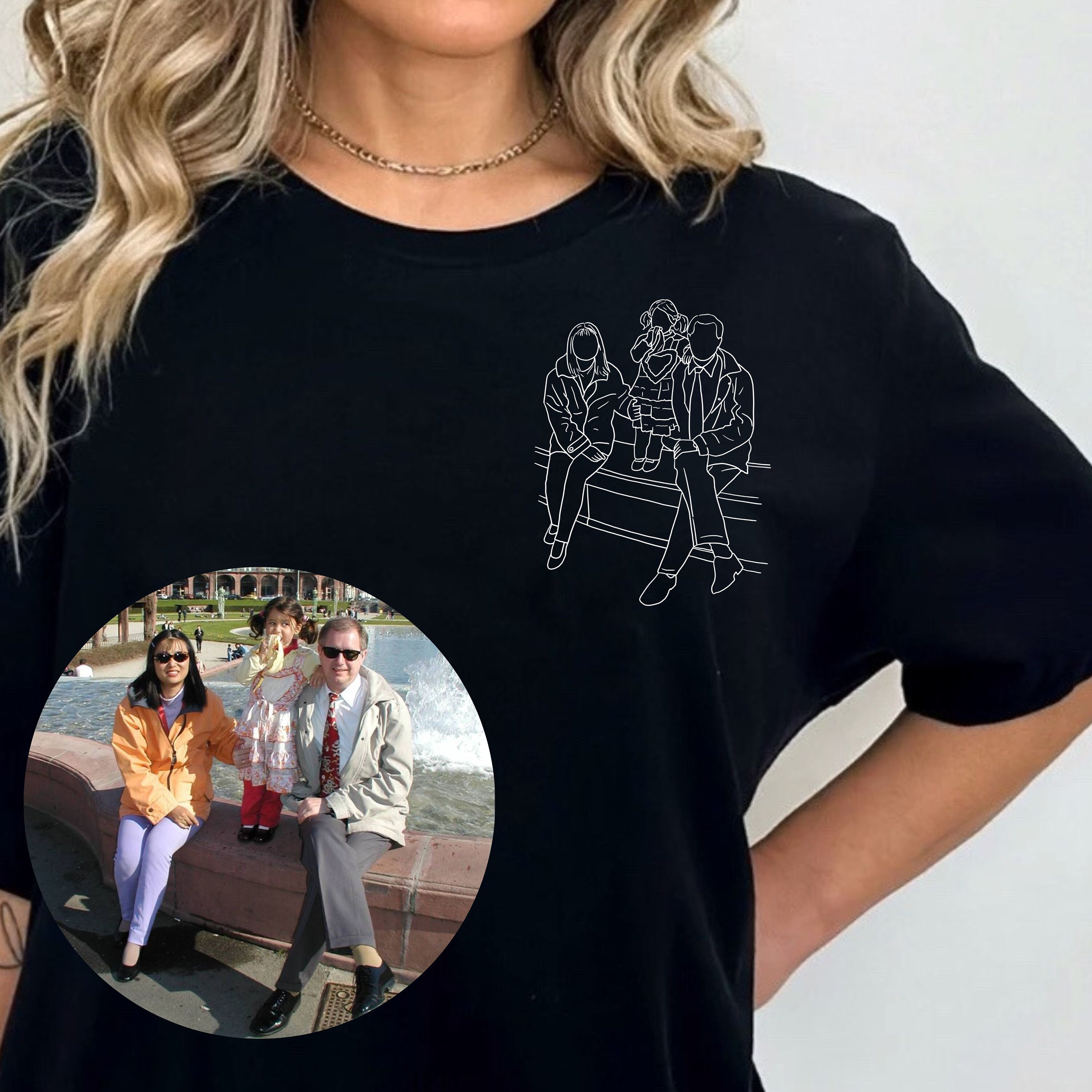Camiseta con Foto Personalizada, Cara Personalizada, Arte en Línea, Regalo Personalizado