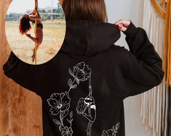 Pole Dance Custom Photo Hoodie Pole Dance Personalization Pole Dance Photo Hoodie Custom Pole Dance Gift Outline Photo Pole Dance Hoodie