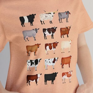 Cute Cattle Lover Gift Shirt - Bella Canvas 3001 Unisex Sizing - Farming Mom, Ranch Cowgirl  Gift Farm Girl Rural Life Cow Graphic Tee