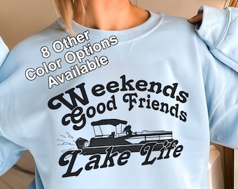 LAKE LIFE Unisex Heavy Blend Crewneck Sweatshirt, Great Mother's Day, Father's Day or Birthday Gift.  Camping , Boating, Fishing Shirt