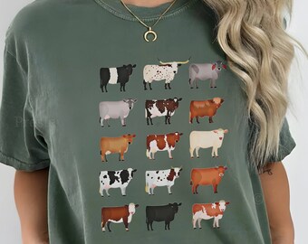 Cute Cattle Shirt - SIZES S thru 5XL - Unisex Fit - Cow Cattle Gift for Farming Mamas Ranch Moms Ag Club Leaders Agriculture Rural Life Tee
