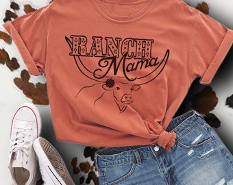 Western T Shirt - SIZES S thru 5XL - Ranch Mama Tee Cow Cowgirl, Rancher, Country Girl, Rodeo Mom, Farming Cattle Gift