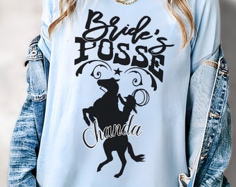 PERSONALIZED BRIDE'S POSSE Western Bridal Bachelorette T-Shirts, Western Bride Shirt, Cowgirl Bride Shirt, Western Bachelorette Bridal Party