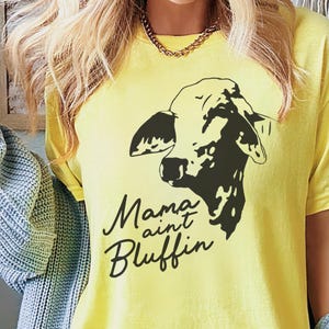 Brahman Cow Lovers T-Shirt, Long Earred Brahman Cattle Tshirt, Ranch Wife Ranch Mom shirt, Punchy Cowgirl Gift Shirt Farm Mom Gift Tee Shirt