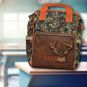 PERSONALIZED Back to School Girls Deer Hunter Backpack Whitetail Deer Turquoise Camo Backpack Cute Digital Printed Design Nylon Book Bag Etsy