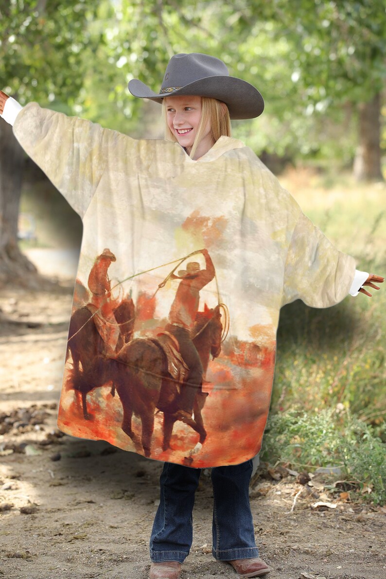 Western Giant Blanket Hoodie, Western Christmas Gift for Cowgirl and ...