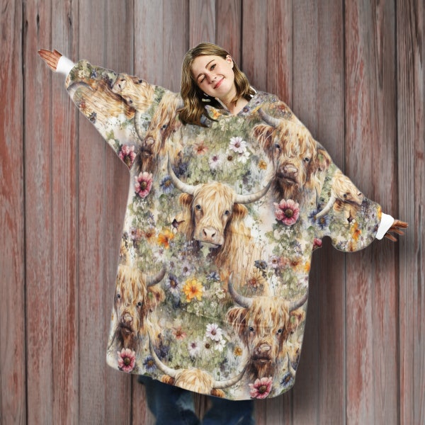 Cow Oversized Blanket Hoodie Etsy