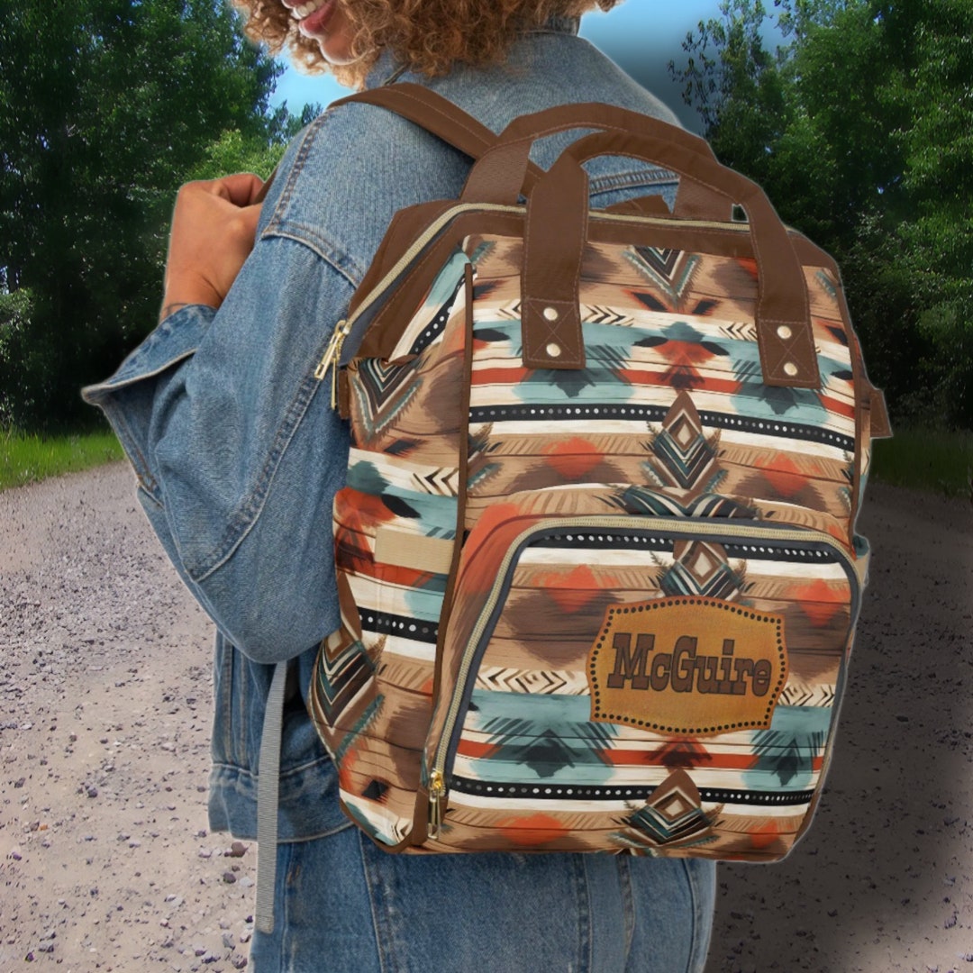 PERSONALIZED Western Backpack Diaper Bag, Western Baby Shower Gift