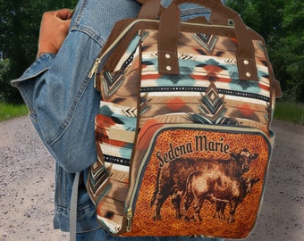 PERSONALIZED Western Diaper Bag - Western Backpack - Western Baby Gift - Western School Bag - Add a Name, Initials or Ranch Brand.