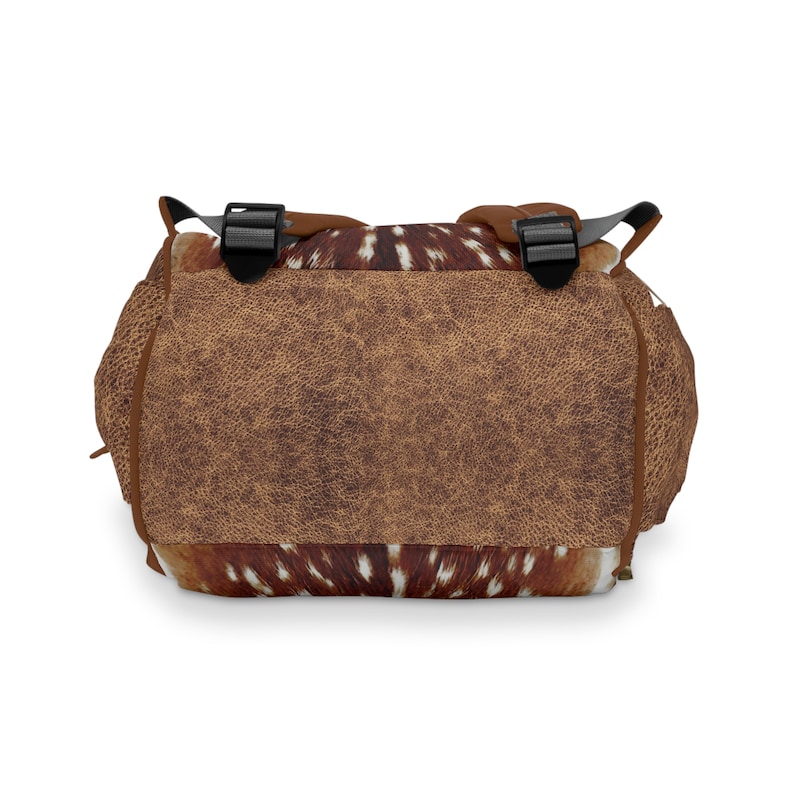 PERSONALIZED Back to School Western Backpack, Axis Deer Skin & Carved Leather Look in a PRINTED Design. Unique Western Christmas Gift image 7