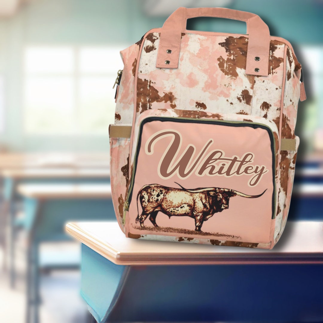 Brown and Pink Deer Backpack PERSONALIZED Deer Hunter Backpack or Diaper Bag Pink Camo  main image 3
